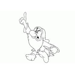 Coloriage Grincheux le doigt levé