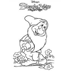 Coloriage Blanche Neige et les Sept Nains - Simplet le nain