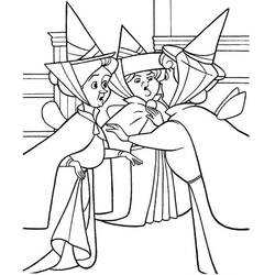 Coloriage Les trois fées en pleine discussion