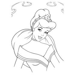Coloriage Princesse avec diadème et chignon élégant