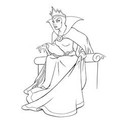 Coloriage Sorcière assise sur son trône