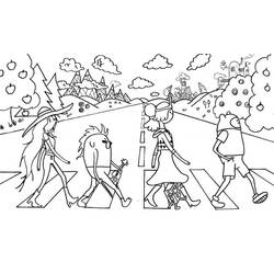 Coloriage Adventure Time traversée piétonne
