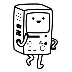 Coloriage BMO souriant les mains sur les hanches