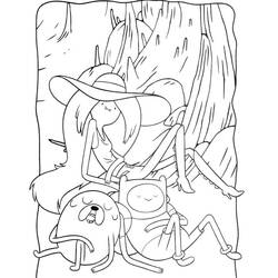 Coloriage Finn, Jake et Marceline en train de se reposer