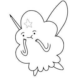 Coloriage Princesse Lumpy Space avec une étoile sur le front