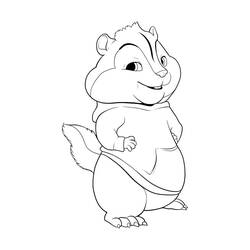Coloriage Alvin et les Chipmunks personnage debout souriant