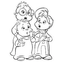 Coloriage Alvin et les Chipmunks surpris