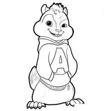 Coloriage Alvin souriant dans son sweat à capuche
