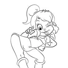 Coloriage Chipette clignant de l'œil dans une pose dynamique