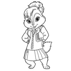 Coloriage Brittany des Chipmunks posant avec assurance