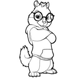 Coloriage Simon d'Alvin et les Chipmunks debout avec assurance