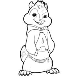 Coloriage Alvin souriant dans son sweat à capuche