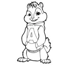 Coloriage Alvin souriant dans son sweat à capuche