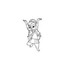 Coloriage Alvin et les Chipmunks chipmunk fille en train de danser