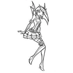 Coloriage Angels Friends personnage en pose élégante
