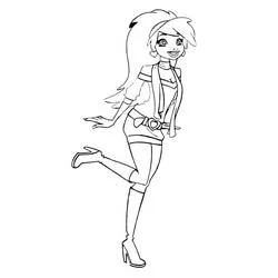 Coloriage Dolce des Angels Friends en pose joyeuse
