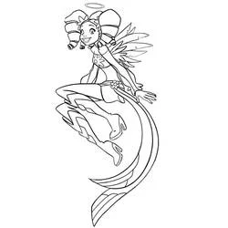 Coloriage Urie volant avec ses ailes et son halo