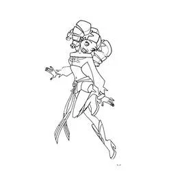 Coloriage Urie en plein envol façon Angels Friends