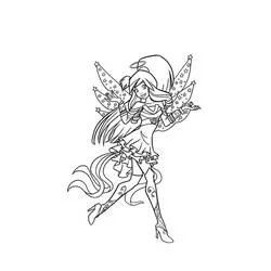 Coloriage Fée des Angels Friends aux ailes étoilées
