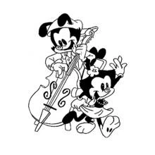 Coloriage Animaniacs jouant de la contrebasse ensemble