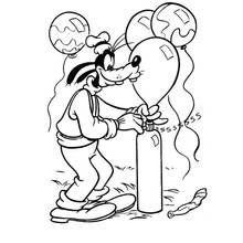 Coloriage Clown gonflant des ballons avec une bouteille