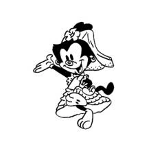 Coloriage Dot posant avec un grand bonnet