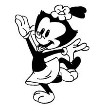 Coloriage Dot d'Animaniacs dansant joyeusement