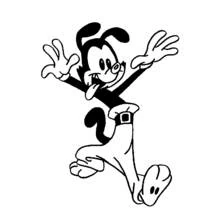 Coloriage Yakko sautant les bras grands ouverts