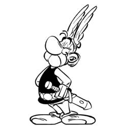 Coloriage Asterix debout fièrement avec son épée Coloriage Asterix debout fièrement avec son épée