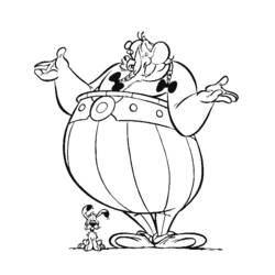Coloriage Obelix qui hausse les épaules avec Idefix Coloriage Obelix qui hausse les épaules avec Idefix