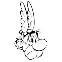 Coloriage Asterix portrait en gros plan avec son casque ailé Coloriage Asterix portrait en gros plan avec son casque ailé