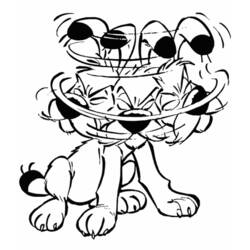 Coloriage Idéfix secoue la tête étourdi Coloriage Idéfix secoue la tête étourdi