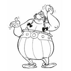 Coloriage Obélix saluant avec un grand geste Coloriage Obélix saluant avec un grand geste