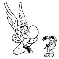 Coloriage Astérix avec Idéfix à ses côtés Coloriage Astérix avec Idéfix à ses côtés