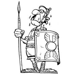 Coloriage Soldat romain en sueur avec lance et bouclier Coloriage Soldat romain en sueur avec lance et bouclier