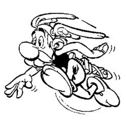 Coloriage Asterix bondissant en pleine action Coloriage Asterix bondissant en pleine action