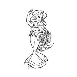 Coloriage Femme avec un panier en robe fluide Coloriage Femme avec un panier en robe fluide