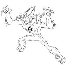 Coloriage Ben 10 alien végétal en position de combat Coloriage Ben 10 alien végétal en position de combat