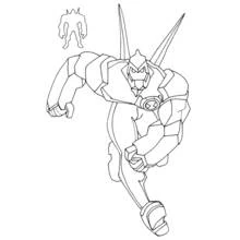 Coloriage Ben 10 héros extraterrestre en pleine course Coloriage Ben 10 héros extraterrestre en pleine course