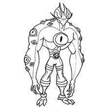 Coloriage Ben 10 héros extraterrestre couvert de yeux Coloriage Ben 10 héros extraterrestre couvert de yeux