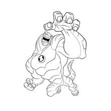 Coloriage Ben 10 alien rugissant le poing levé Coloriage Ben 10 alien rugissant le poing levé