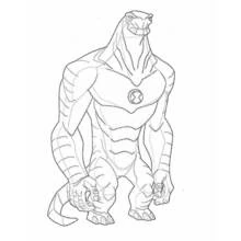 Coloriage Ben 10 Humungousaur debout en position puissante Coloriage Ben 10 Humungousaur debout en position puissante