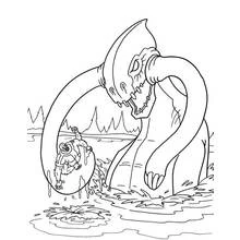 Coloriage Ben 10 combattant un monstre marin géant Coloriage Ben 10 combattant un monstre marin géant