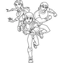 Coloriage Ben 10 en course avec Gwen et Kevin Coloriage Ben 10 en course avec Gwen et Kevin