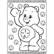 Coloriage Calinours porte-bonheur qui fait coucou