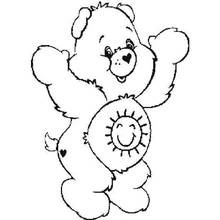 Coloriage Bisounours avec un soleil sur le ventre