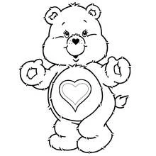 Coloriage Bisounours avec un cœur sur le ventre
