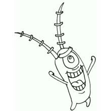 Coloriage Plankton sautant de joie