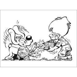 Coloriage Boule, Bill et Caroline avec une tortue mécanique