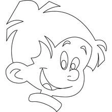 Coloriage Boule et Bill gros plan du visage souriant d'un garçon